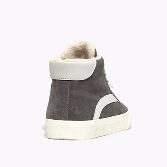 Madewell High-Top Sneakers Suede and Sherpa.  Gray and White.  Size 7 - Picture 2 of 8